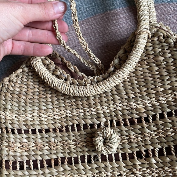 Natural Boho Woven Wicker Tote Clutch Purse - Picture 8 of 14
